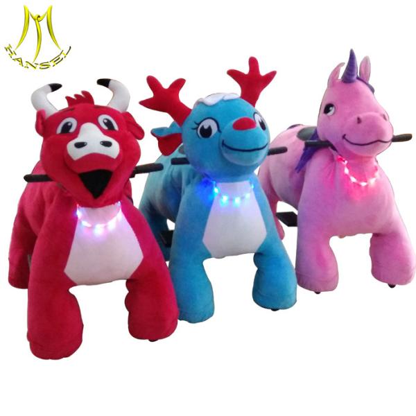 Hansel happy rides on animal plush kids ride on electric animal scooter for sale