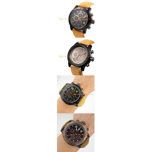 Brown Leather Watch Retro Watches for Man Business Watch 3 Subdials Quartz Analog Watches