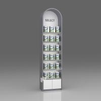 Infant Formula Cabinet Single-sided Wooden Shelf  with LED Light Strips for Maternity Shop Interior Design