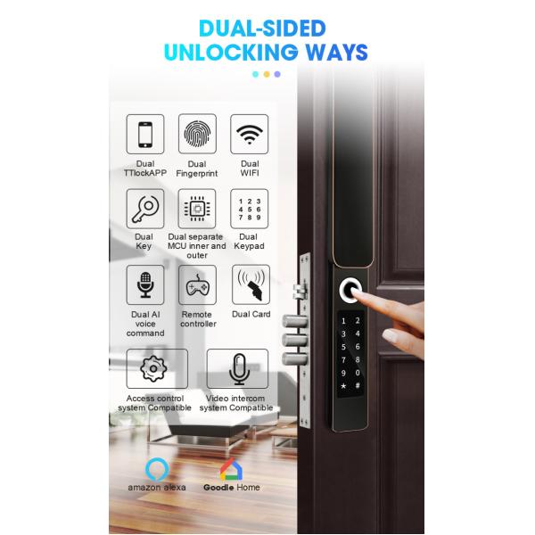 IP68 Waterproof FPC Fingerprint Smart Door Lock Bluetooth Antique