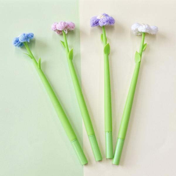 New Silicone Lucky Daisy Neutral Pen Knitted Flowers Creative Gel Ink Pens