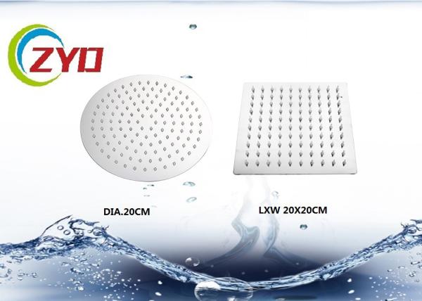 20X20mm Squre Super Thin Water Saving 304Stainless Steel Brushed Chrome Bathroom Accessory Waterfall Shower Hand