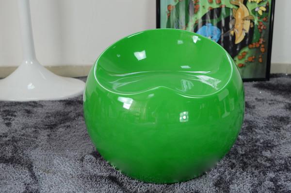 Apple Ball Fiberglass Arm Chair Glossy Designed By Eero Aarnio Short Round Stool