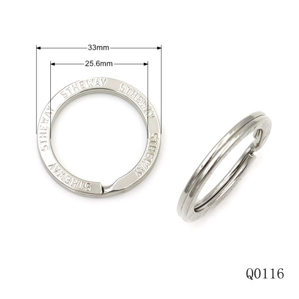 Nickel Plated Split Key Ring Metal Key Chain Ring 25.5mm*33mm Rusty-Proof