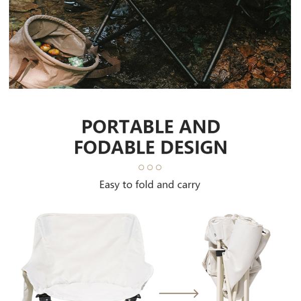 100 kg Capacidad silla de acampar plegable de metal 60x50x66cm