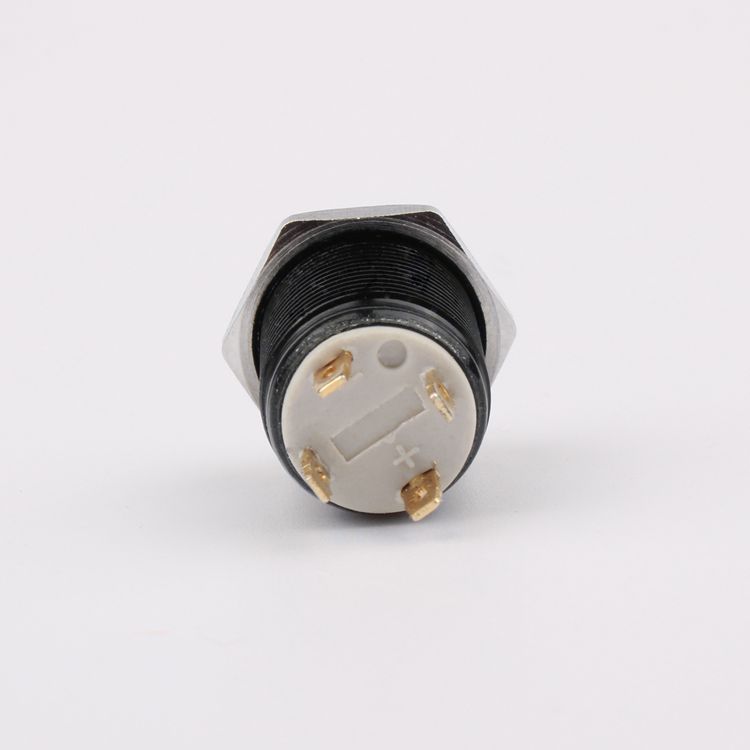 12V/24V/220V Waterproof Momentary 1NO Push Button 12mm Aluminium Alloy Oxidation IP65 3A Max. Current 250V Electronic LED Ring