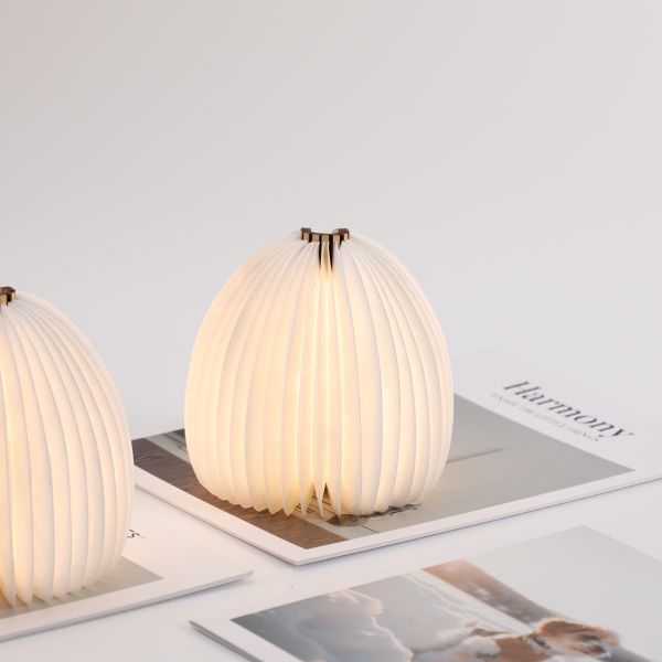 Wooden Folding Book Paper Origami Table Lamp Reading Warm White Night Light
