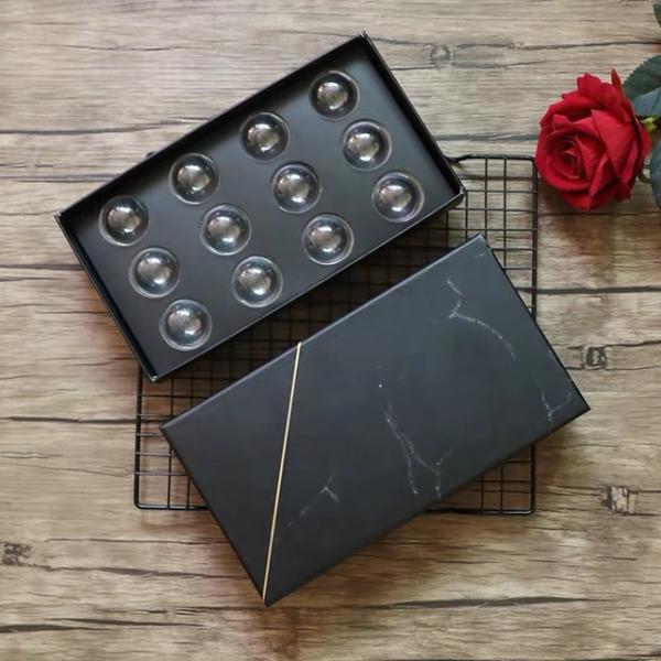 Bonbon Paperboard Truffle Chocolate Box Packaging With Plastic Insert ODM