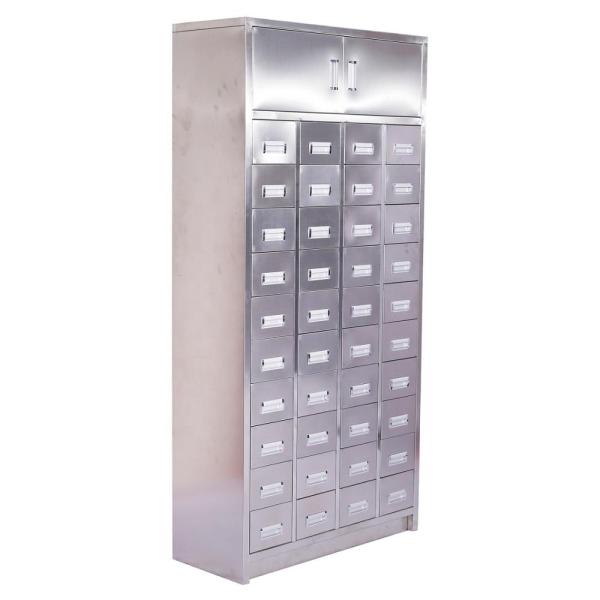 Armário médico de aço inoxidável vertical completamente fechado