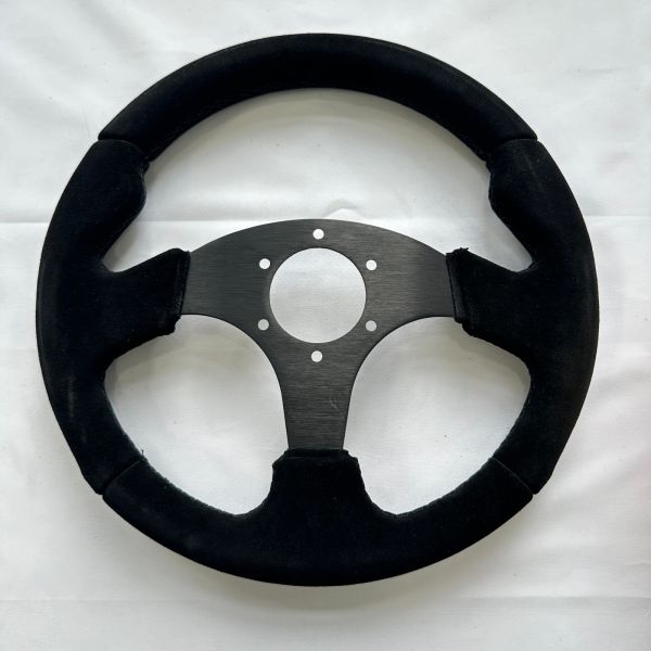 320mm Flat Bottom Lightweight Steering Wheel Black Suede For Drift & Racing Cars