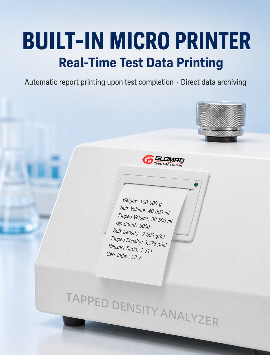 Automatic Tapped Density Analyzer Powder Tapped Density Tester for Cement Talcum Powder Coating Powder Test