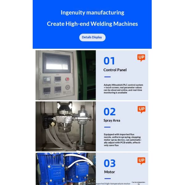 Automatic Mini Through Hole Heat PCB Wave Soldering Machine Lead Free Wave Solder Machine