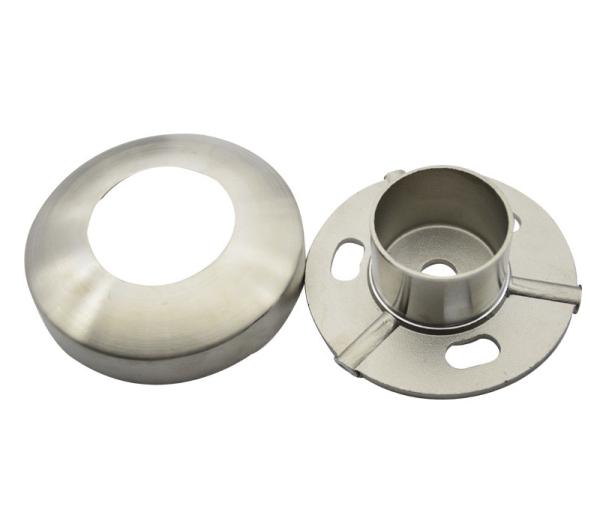 Stainless steel 304 post base in 2 for 50.8mm tube satin finishing with cover , mirror available