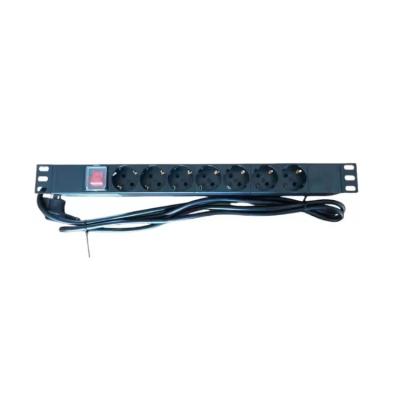 Private Mold Yes 19inch 1U PDU with 6-8 Universal Sockets and 2m Wire Aluminium Alloy