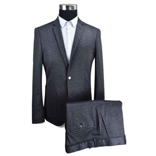 Worker Mens 2 Piece Suit , Black Tailored Fit Suit Office Business Person