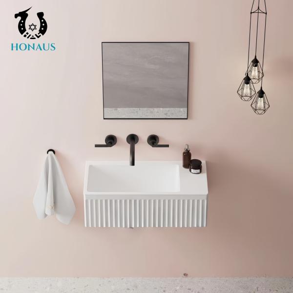 Modern Bathroom Wall Hung Bain Square Best Quality Ceramic White Black MOQ 50 Units