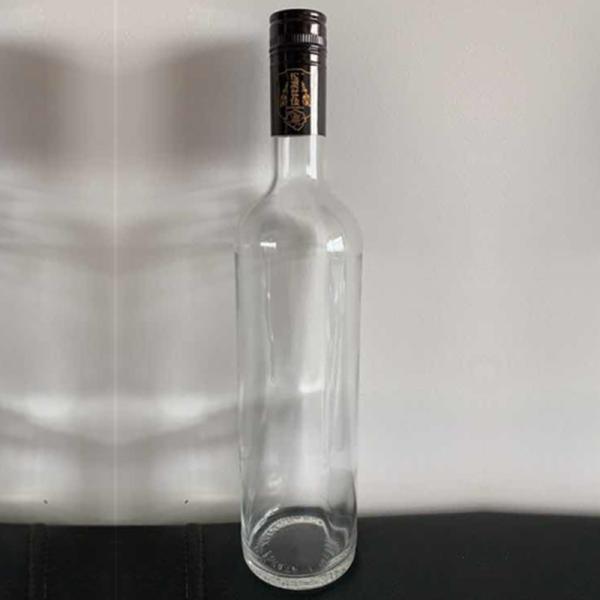 Super Flint Glass Collar Material 750ml Customized Glass Vodka Bottle for Beverages