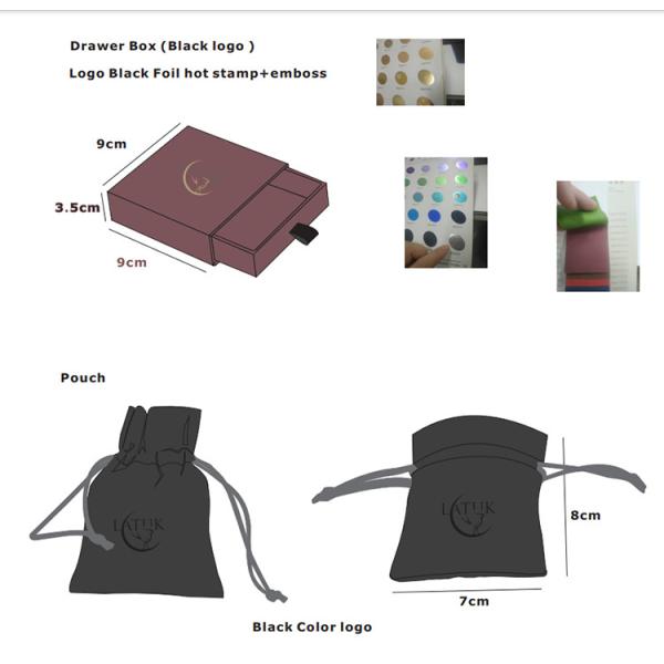 Multi Size Black Brown Kraft Paper Earring Necklace Box Customized Logo Print Kraft Paper Jewelry Box