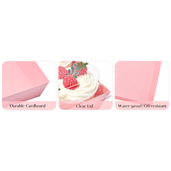 Charcuterie Boxes With Clear Lids, Pack Pink Bakery Boxes, Cookie Boxes, Small Treat Boxes For Pastry, Sandwich, Cupcakes, Strawberries, Dessert To Go Containers