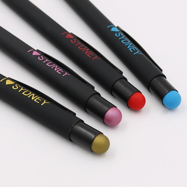 Wholesale Custom Logo Metal Touch Screen Ball Pen Soft Rubber Colorful Stylus Pen