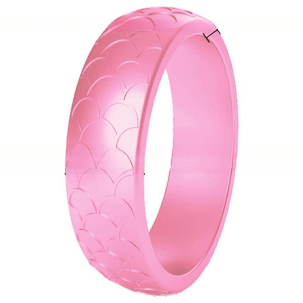 Fish Scale Silicone Wedding Ring Mermaid Stone Design For Women'S Birthday