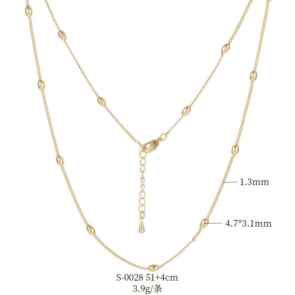 Factory Wholesale 14k Gold Plated  Necklace Bracelet Oshaped Twist Box Chain Pendant for Diy Jewelry Accessories Making