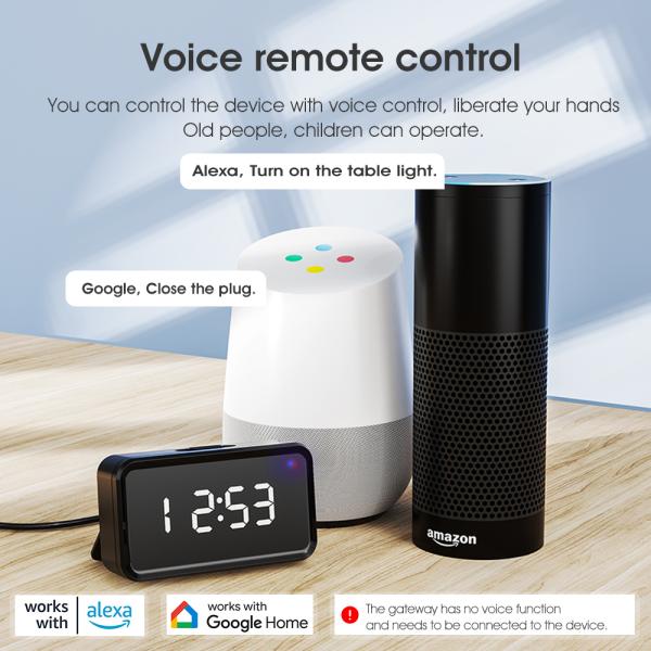 Tuya ZigBee Gateway with Time Display, Multi-Mode Smart Hub for Bluetooth Mesh, Alexa, Google Home, and Wireless Bridge Connectivity