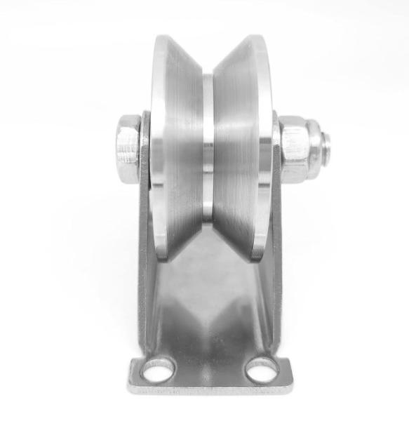 Rodas de porta deslizante de trabalho pesado de aço inoxidável 304 U H V Roda de rolamento de ranhuras