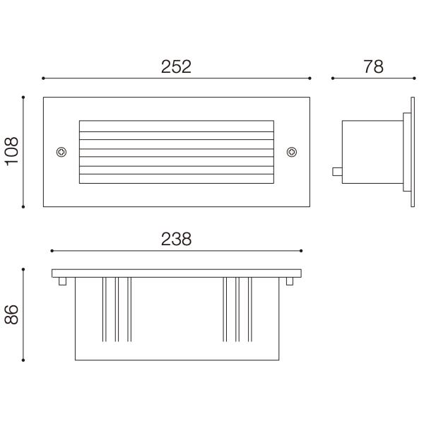 Aluminum Body Stainless Steel Step Light 3W 6W 10W IP54 AC220V-240V With Grill