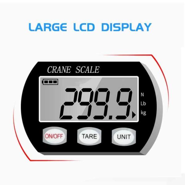 Affichage LCD Échelle numérique portable Échelle de grue suspendue lourde capacité 300 kg OEM ODM Prise en charge de la mesure du poids