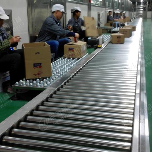 Sistema de transportadores de rolos de aço inoxidável 0,5 m/s Utilização industrial