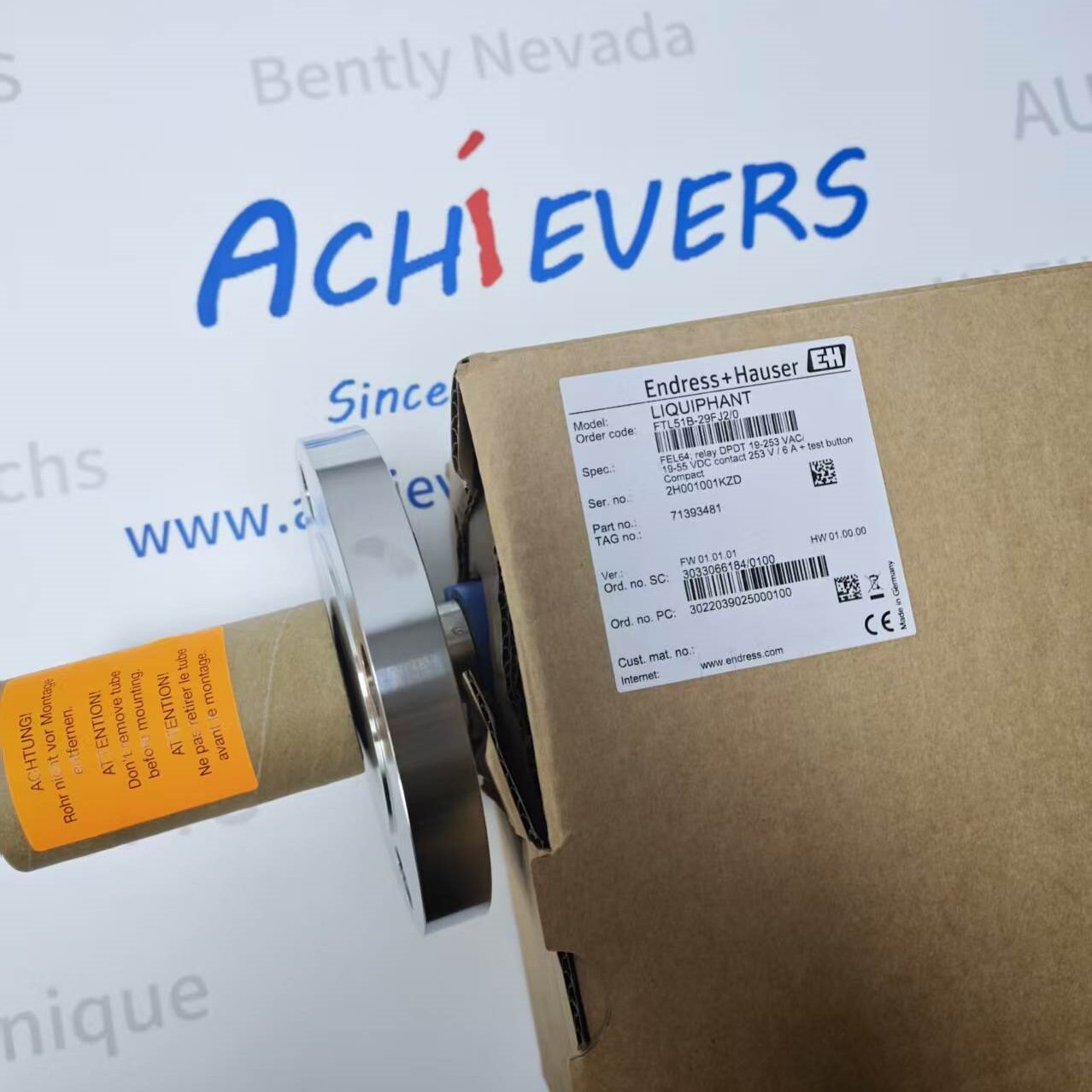 Endress+Hauser FTL51B-29FJ20 | Liquiphant M FTL51B Vib. Fork Level Switch, 316L, 3/4 NPT, SPST NO/NC, 20–253V AC/DC