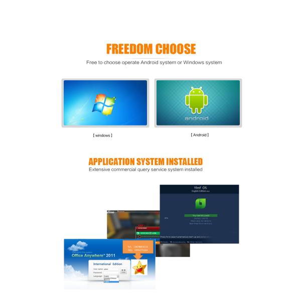 21.5 Inch Free Standing LCD Display 10 Points Capacitive Touch Screen AII In One PC Screen