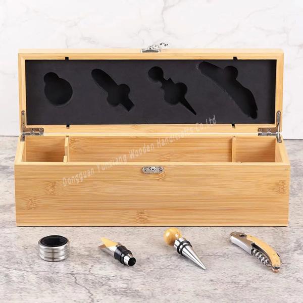 Sustainable Retro Wood Single Wine Bottle Box Holder Gift Christmas Day Wine Storage Case