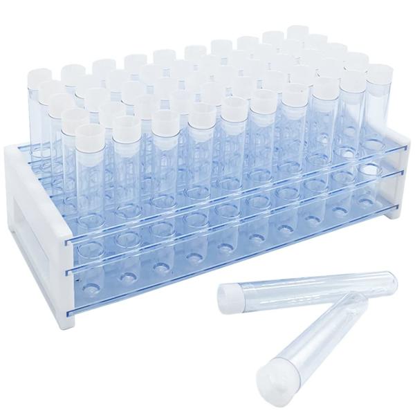 Plastic Test Tubes With Rack,16 X 100mm Tube With Caps Tubes Rack,Test Tube Set For Scientific Experiments