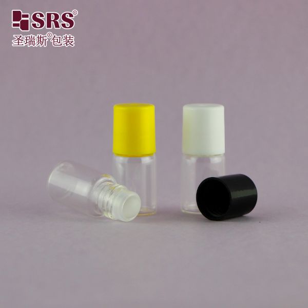Empty Clear Perfume Roll-On Bottle 1ml 2ml 3ml 5ml Glass Roll-On Bottle Sample Roller Ball Plastic Cap PP Plastic Ball
