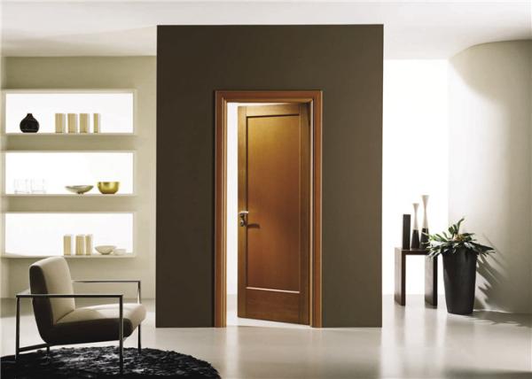 House Model Open Inside Swing Solid Wood Doors Customized Color With Knobs / Locks