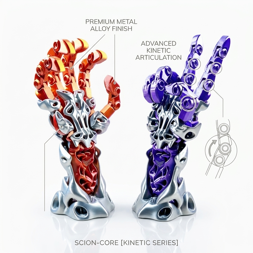 Fantasy Gothic 3D Printed Toys Articulated Dragon Skeleton Claw Stylish Desk Accessories
