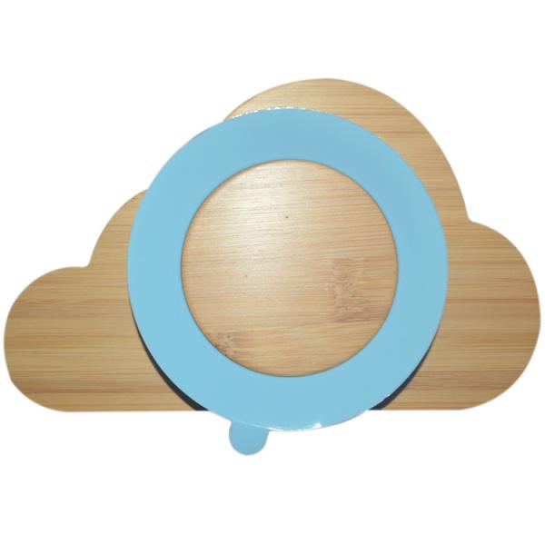 BPA Free Baby Silicone Products Plate Set Elephant Wooden Silicone Suction Plate Set