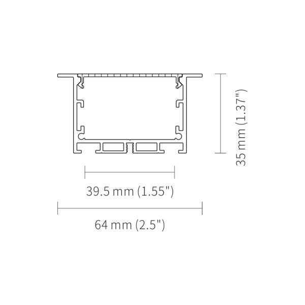 H35mm плоское PMMA привело светлый алюминиевый профиль заморозило IP44 для утопленный
