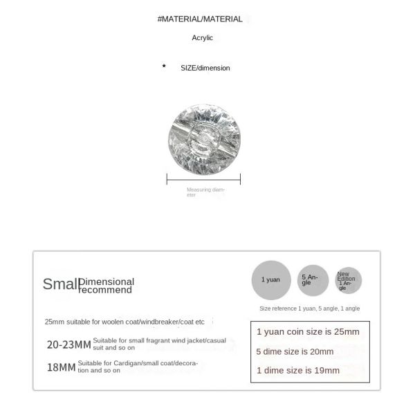 Sofa Cushion Backrest Decorative Buttons, Sofa Crystal Buttons, Chair Decorative Glass Buttons, Water Diamond Buttons, Bed
