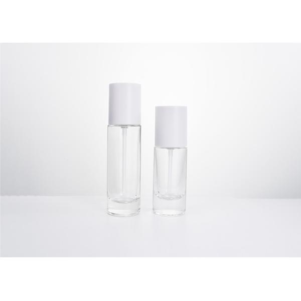 Cosmetic Packaging 30&50ML Essential Clear Glass Fine Mist Pump Bottle with Overcap High Quality Supplier