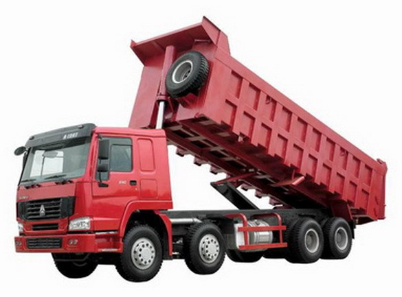white color Dumper truck Drive Model 8X4 howo for Construction Transport