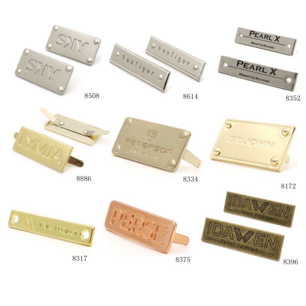 Highly Polished Metal Logo Tag Gold Bag Name Plate OEM / ODM