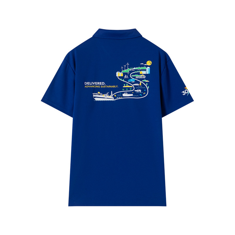 Men's Sustainable Themed Polo Shirt with 100% Recycled Polyester and Half-Zip Placket for Corporate Casual Wear