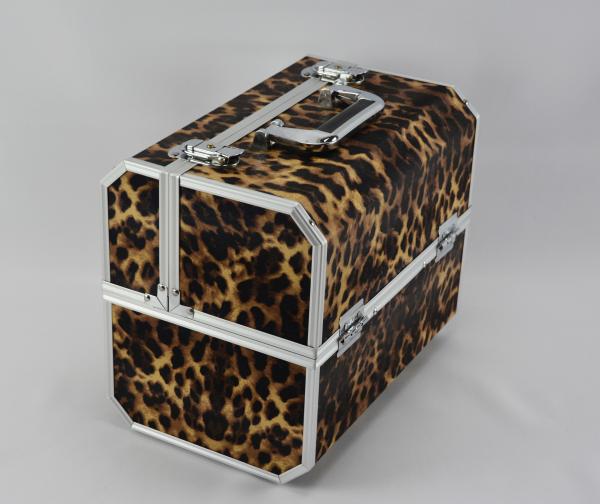 PU Leather Aluminum Cosmetic Case Two Locks And One Handle Size 300 * 220 * 245mm