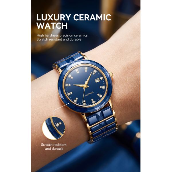 Celastine Blue — Sapphire Ceramic Couple Watch Set
