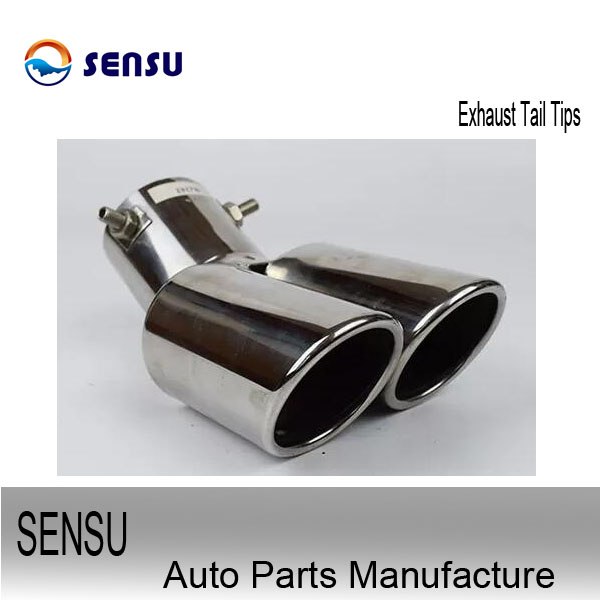 SS304 Exhaust Tail Tips 3 Inch Stainless Steel Exhaust Tips Aluminized Coated Shell