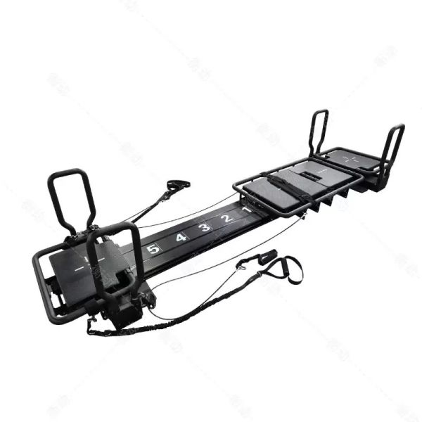 Low impact Megaformer Lagree using steel durable components optimized for gym and studio training sessions
