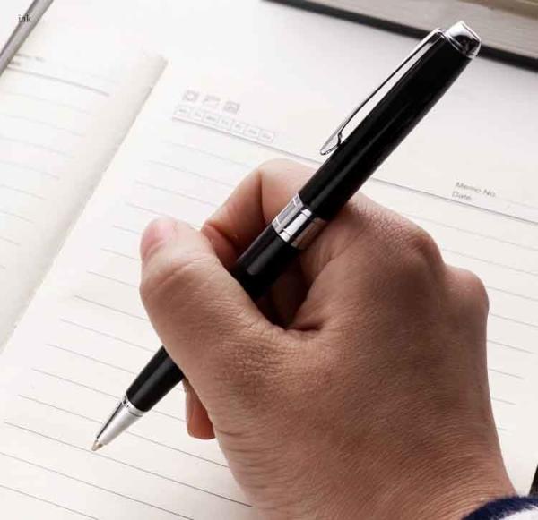 Custom Logo Reusable Metal Ball Point Pen , Ultraportable Metal Clip Ball Pen